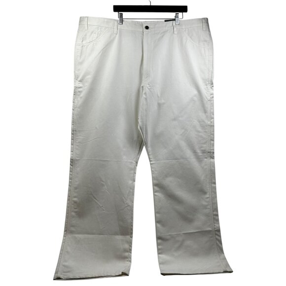 Dickies Pants Mens 48x32 Utility Work Pants White Relaxed Fit Carpenter Painter - Picture 1 of 10